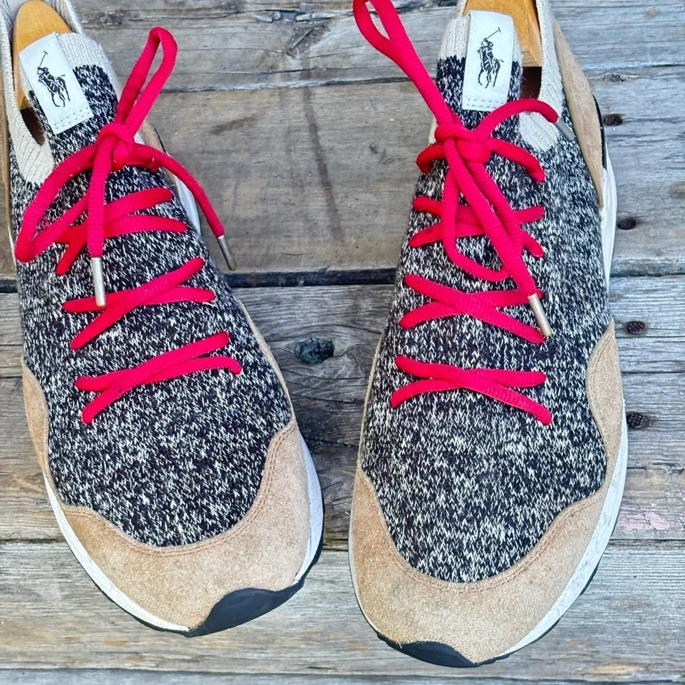 Polo Ralph Lauren Trackster 200II Suede-Trim Sock Sneakers